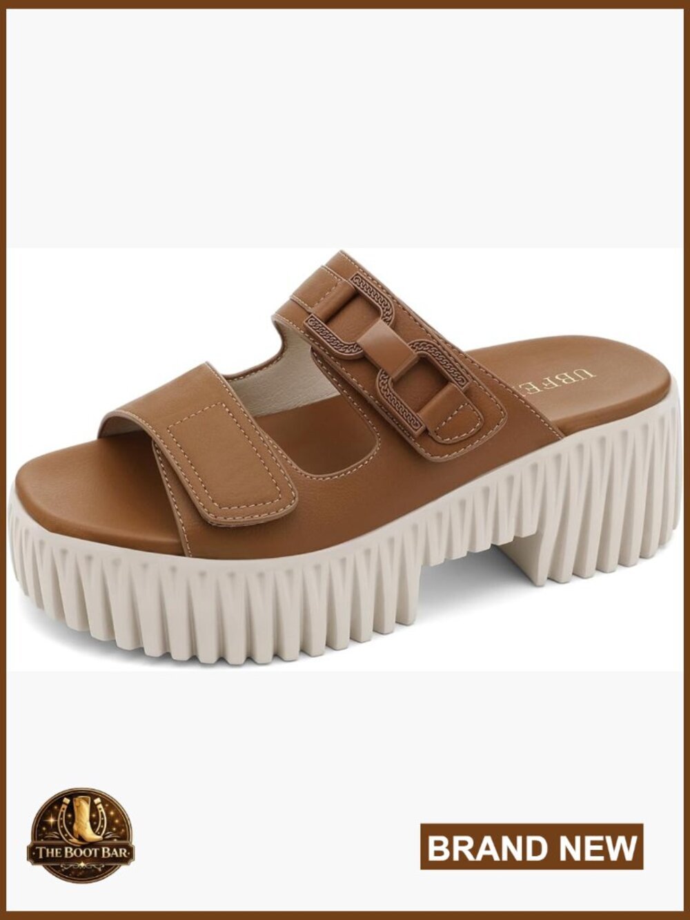 Chunky Wedge Platform Sandals Double-Strap Square-Toe Open-Toe Casual